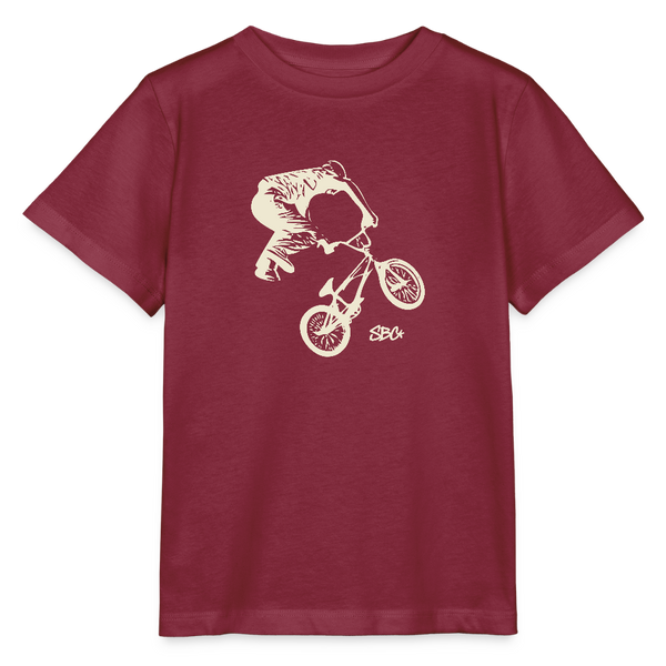 BMX Rider Organic T-Shirt – Kids - Burgunderrot