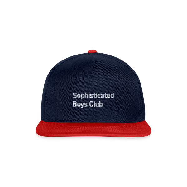 Embroidery Snapback Cap - Navy/Rot