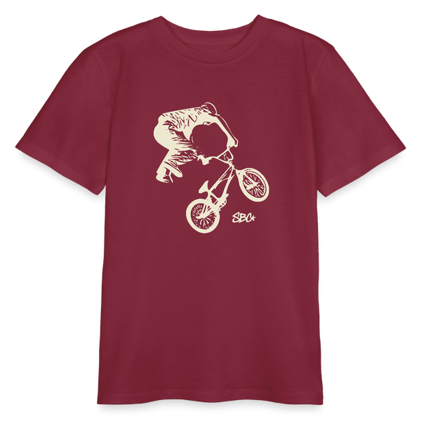BMX Rider Organic T-Shirt – Teen - Burgunderrot