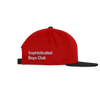 Embroidery Snapback Cap - Rot/Schwarz