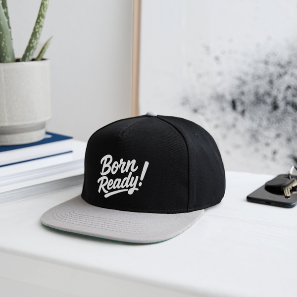 Born Ready Snapback Cap - Schwarz/Grau