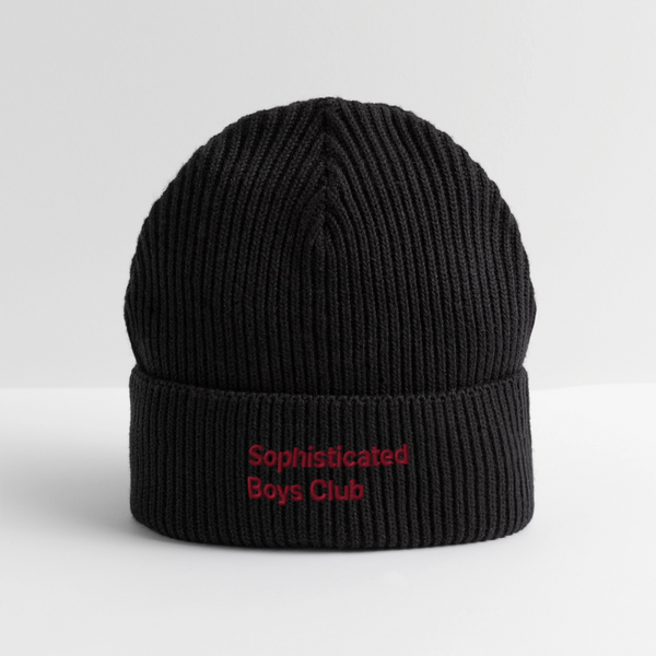 Classic Red Organic FISHERMAN BEANIE - Schwarz
