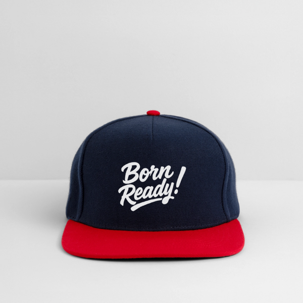 Born Ready Snapback Cap - Navy/Rot