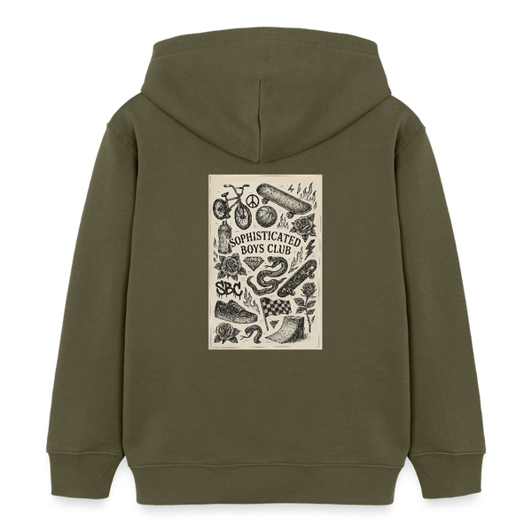 Urban Tattoo Designs Organic Hoodie – Kids - Khaki