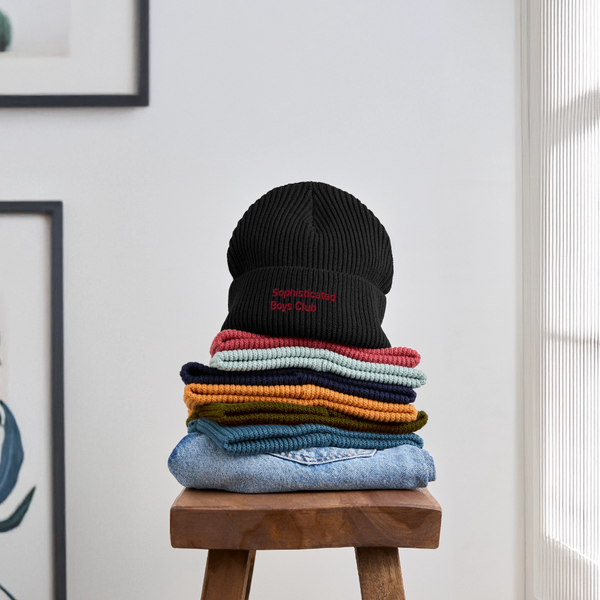 Classic Red Organic FISHERMAN BEANIE - Schwarz