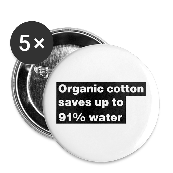 91% Water Buttons – Small 25 mm (5er Pack) - Weiß