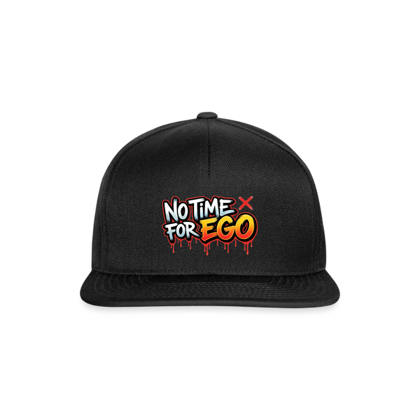 No Time For Ego Snapback Cap - Schwarz/Schwarz