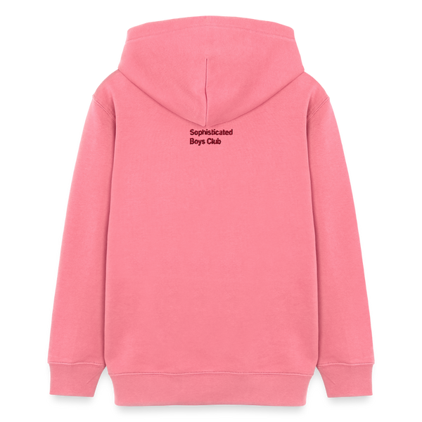 Red Embroidery Organic Hoodie – Teen - Pink