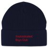 Classic Red Organic FISHERMAN BEANIE - Navy