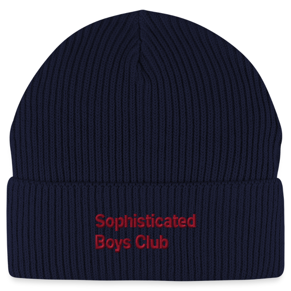 Classic Red Organic FISHERMAN BEANIE - Navy