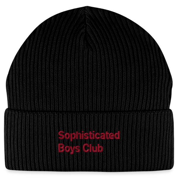Classic Red Organic FISHERMAN BEANIE - Schwarz