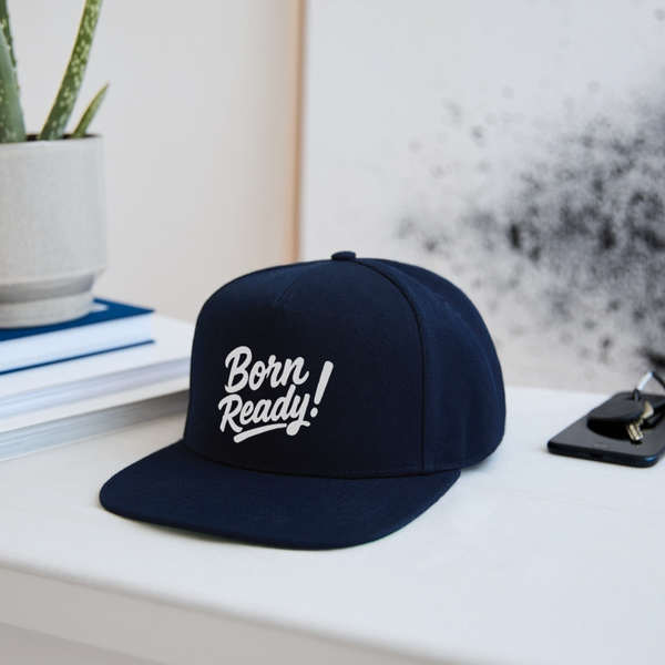 Born Ready Snapback Cap - Navy/Navy