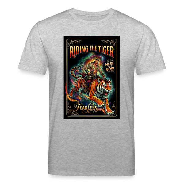 Riding the Tiger Organic T-Shirt – Men - Grau meliert