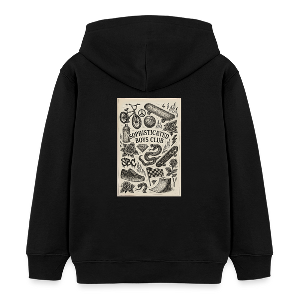 Urban Tattoo Designs Organic Hoodie – Kids - Schwarz
