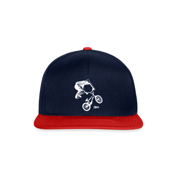 BMX Rider Snapback Cap - Navy/Rot
