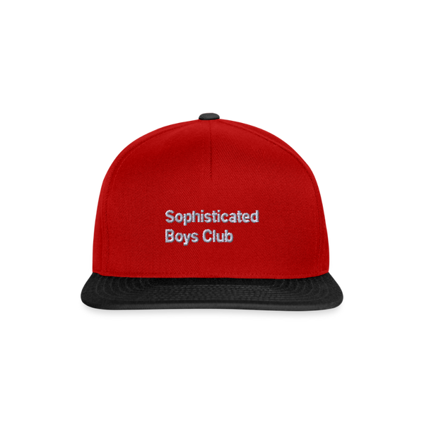 Embroidery Snapback Cap - Rot/Schwarz