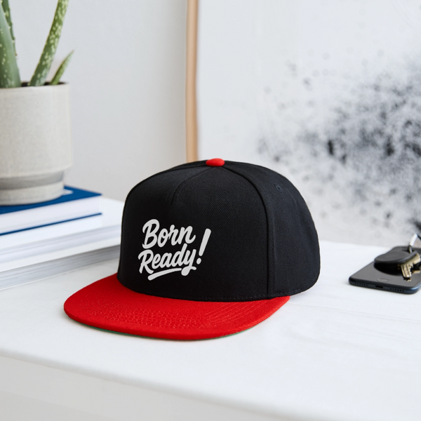 Born Ready Snapback Cap - Schwarz/Rot