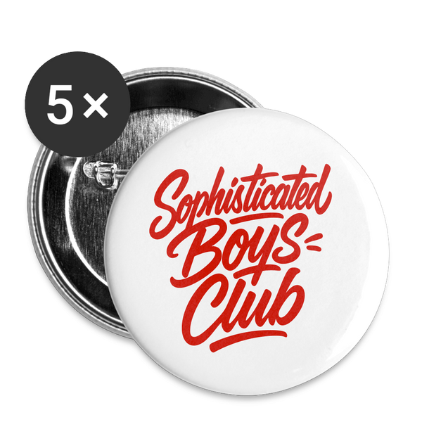 Sophisticated Boys Club Buttons – Small 25 mm (5er Pack) - Weiß