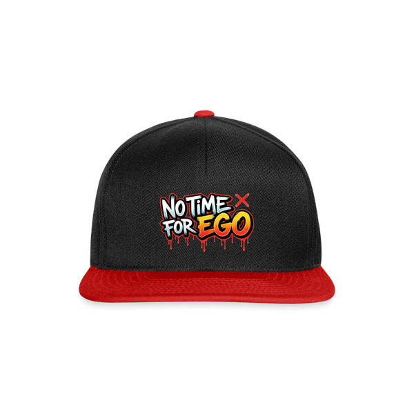No Time For Ego Snapback Cap - Schwarz/Rot