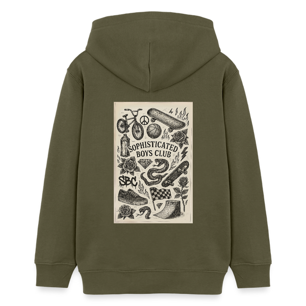 Urban Tattoo Designs Organic Hoodie – Teen - Khaki