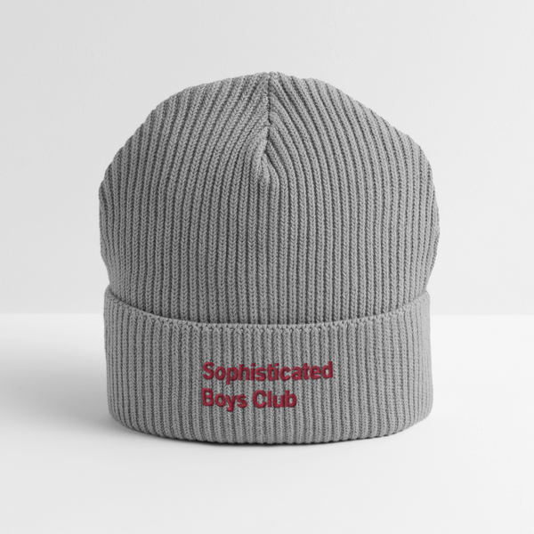 Classic Red Organic FISHERMAN BEANIE - Hellgrau marmoriert