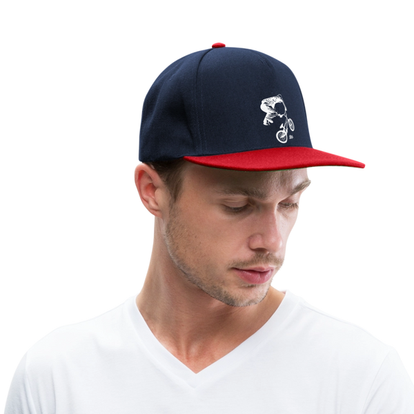 BMX Rider Snapback Cap - Navy/Rot