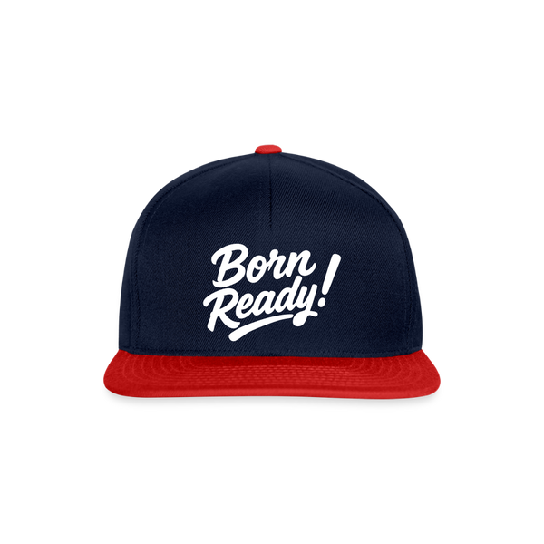 Born Ready Snapback Cap - Navy/Rot